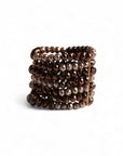 Bracciale multifilo elastico con micro cristalli bronzo - Mya Accessories