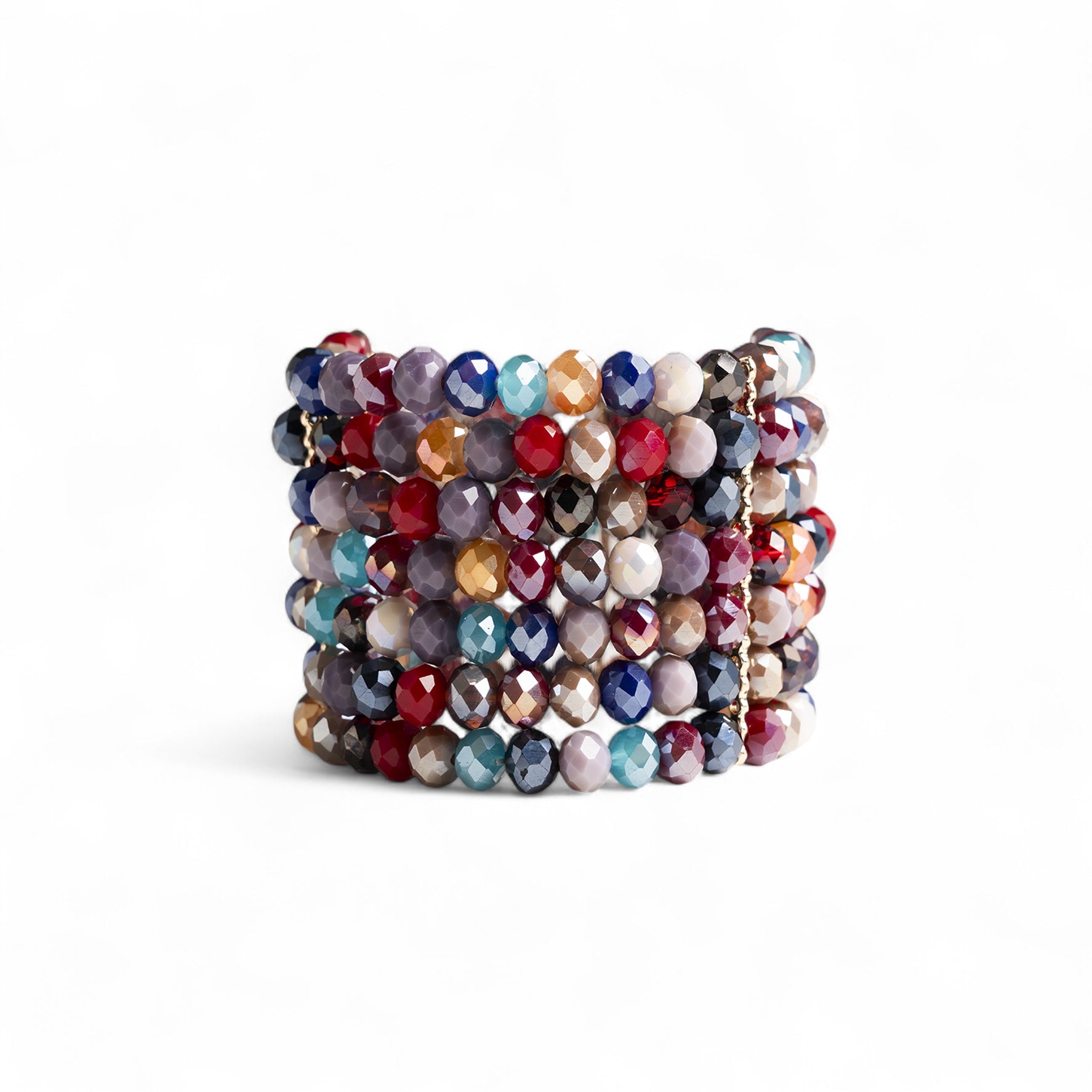 Bracciale a quattro fili elastici con micro cristalli multicolore - Mya Accessories
