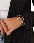 Bracciale elastico a due fili con pietre in vetro nere - Mya Accessories