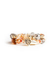 Bracciale elastico a due fili con pietre in vetro arancio - Mya Accessories