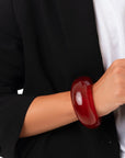 Bracciale semi luna rigido in resina colore ambra - Mya Accessories