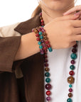 Bracciale elastico a tre fili con sfere in acrilico multicolore - Mya Accessories