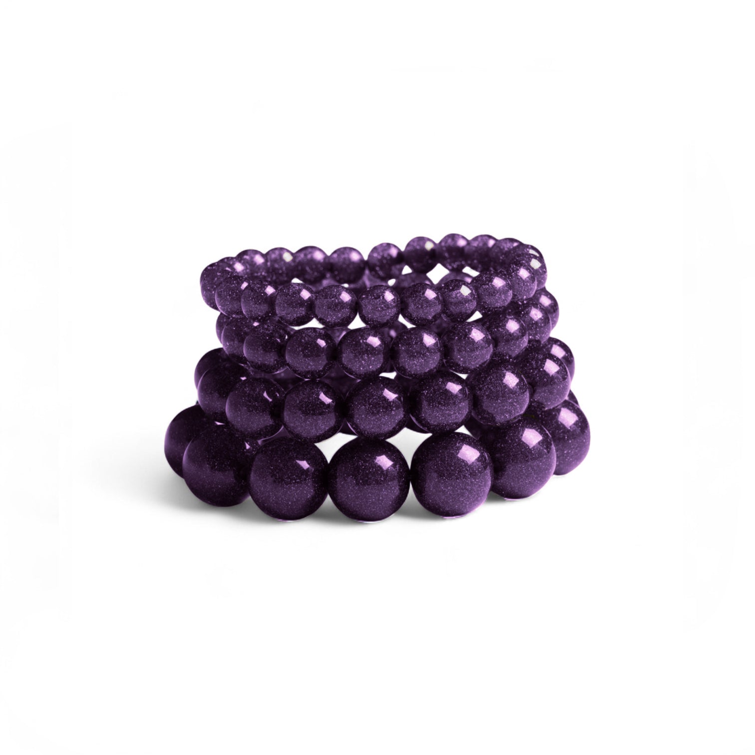 Bracciale elastico multilinee con pietre in resina viola - Mya Accessories