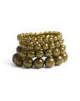 Bracciale elastico multilinee con pietre in resina verde - Mya Accessories