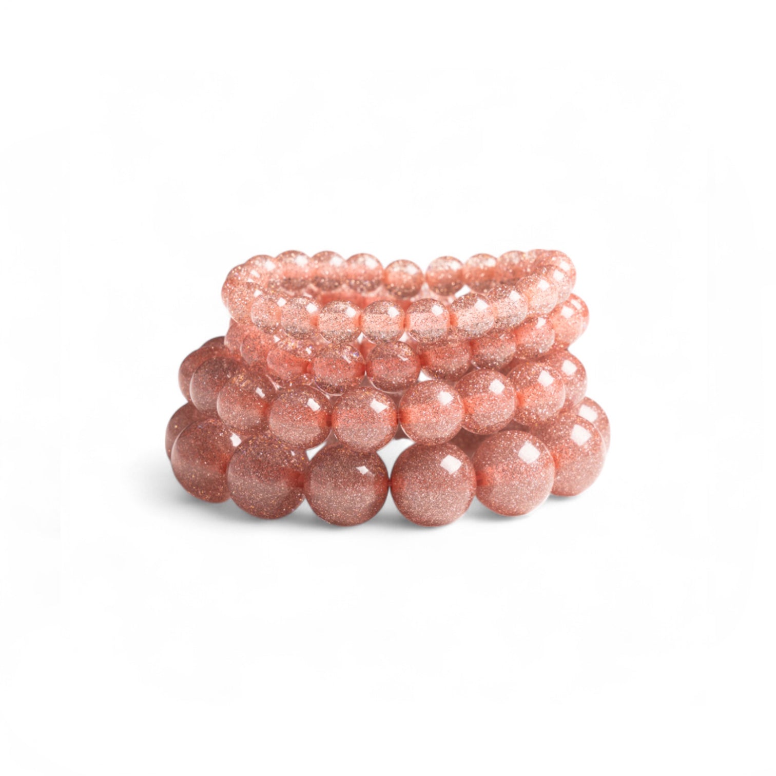 Bracciale elastico multilinee con pietre in resina rosa - Mya Accessories