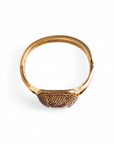 Bracciale rigido con pietra in vetro colore ambra - Mya Accessories