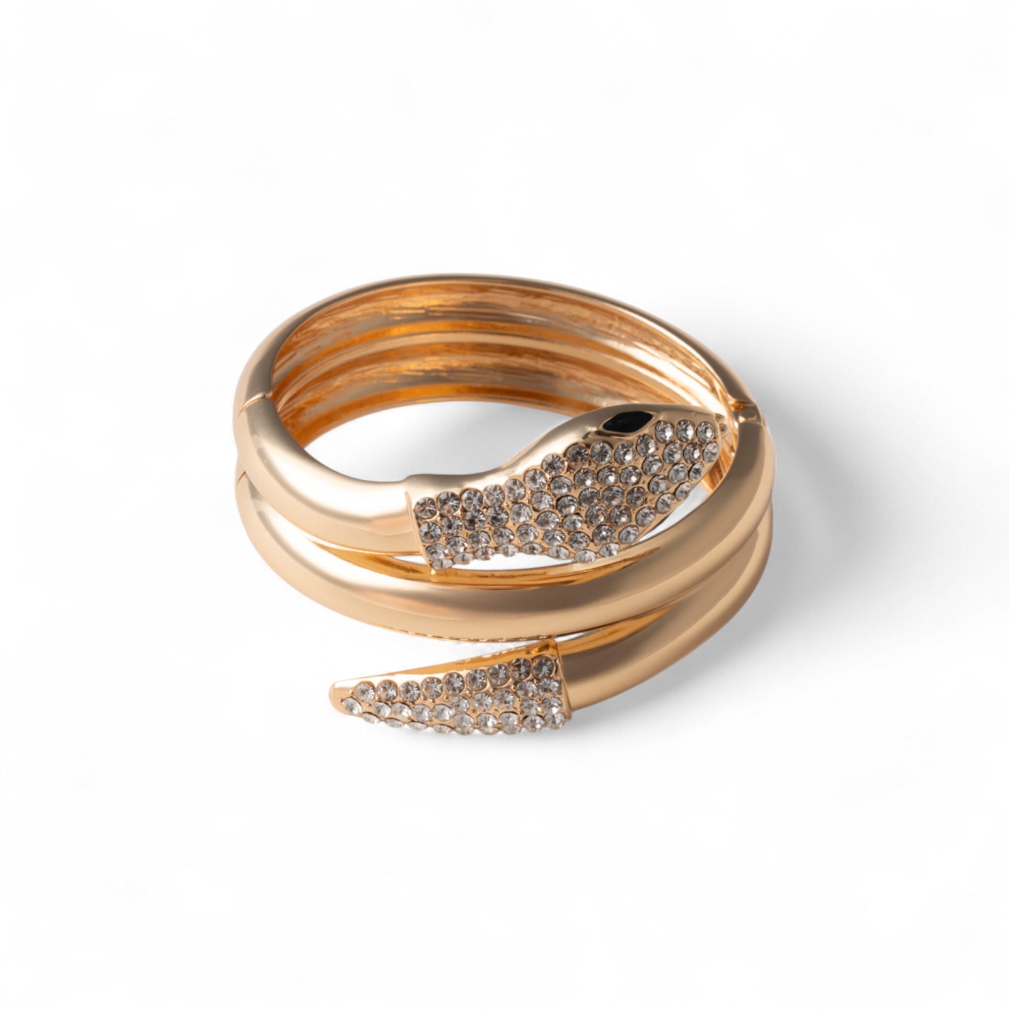 Bracciale rigido a manetta con serpente ricoperto di strass - Mya Accessories