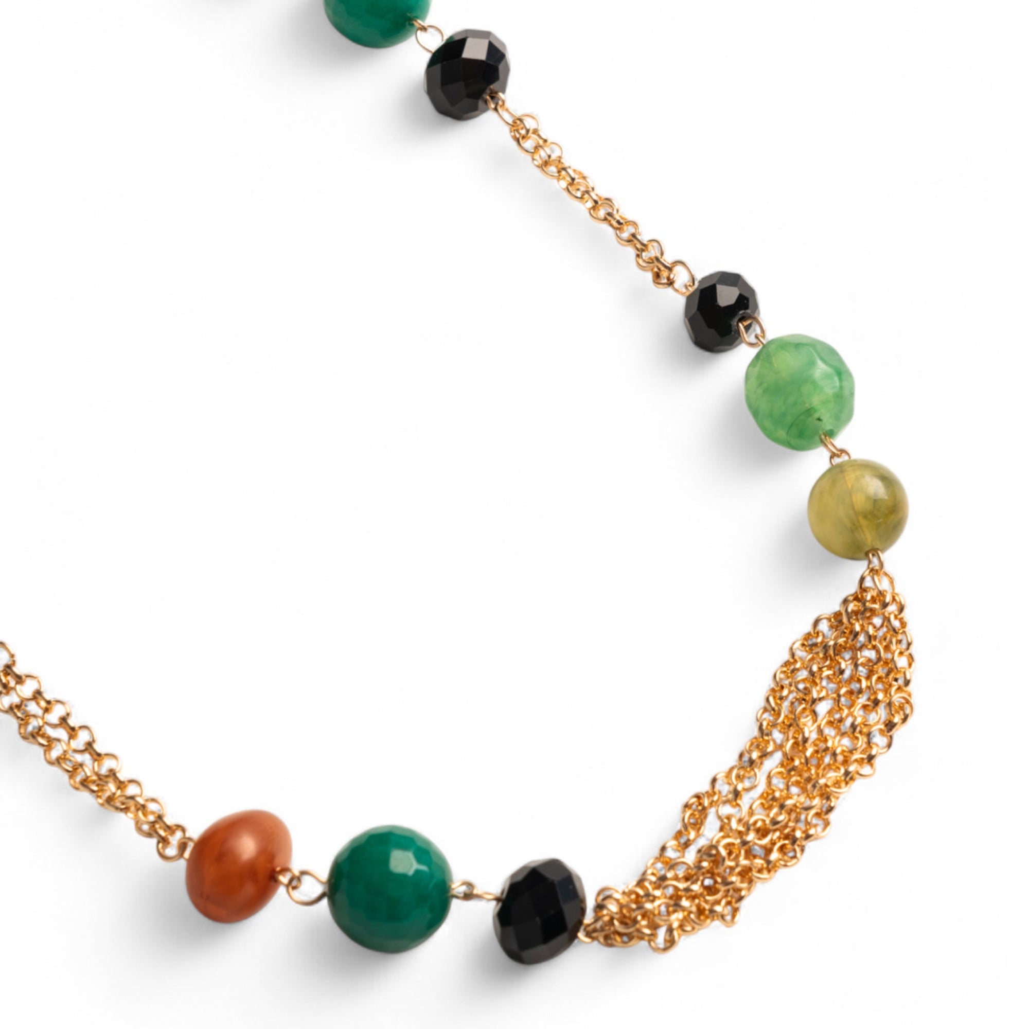 Collana lunga a catena con pietre in acrilico multicolore - Mya Accessories