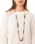 Collana lunga a catena con pietre in acrilico multicolore - Mya Accessories