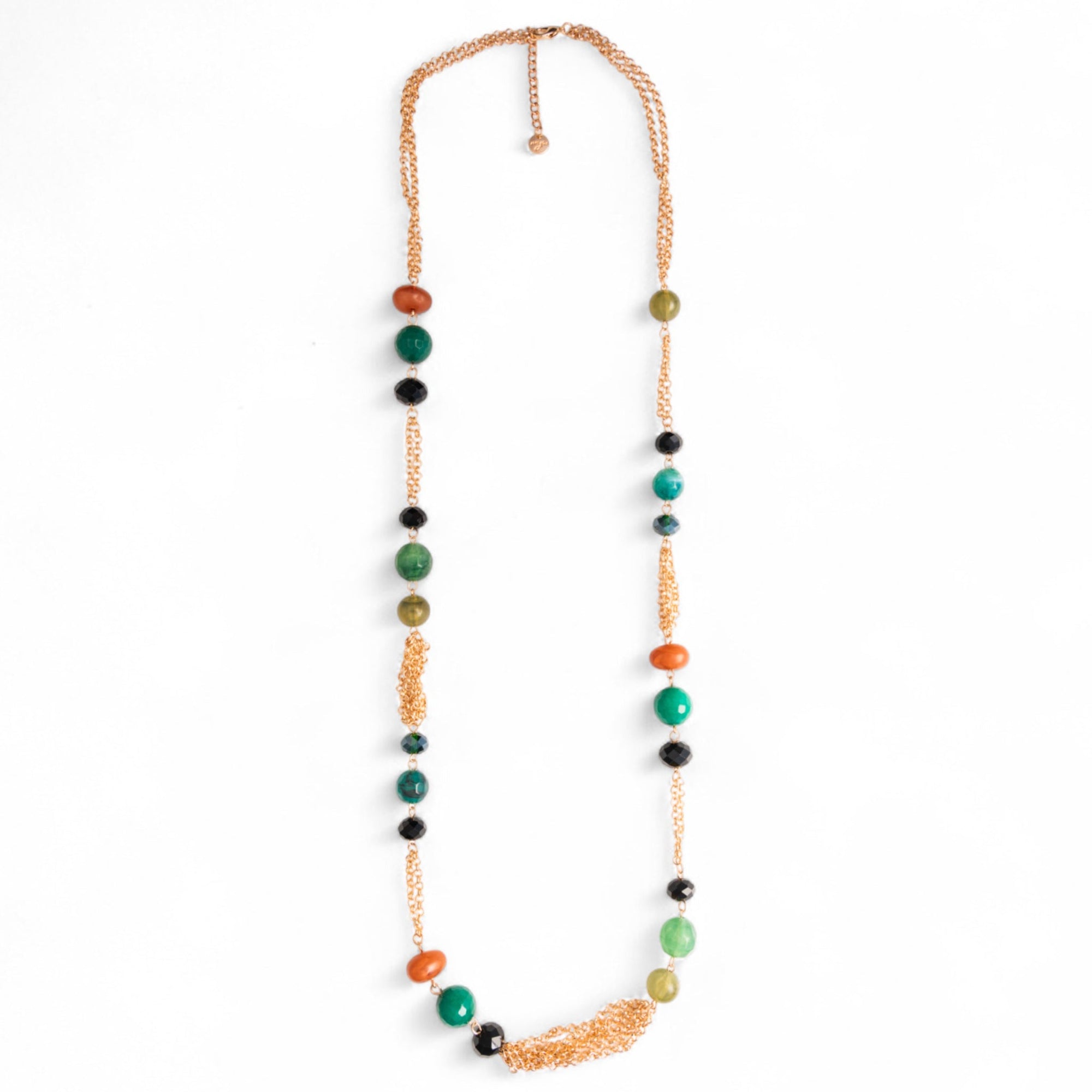 Collana lunga a catena con pietre in acrilico multicolore - Mya Accessories