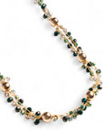 Collana lunga a catena con pietre in vetro tono verde - Mya Accessories