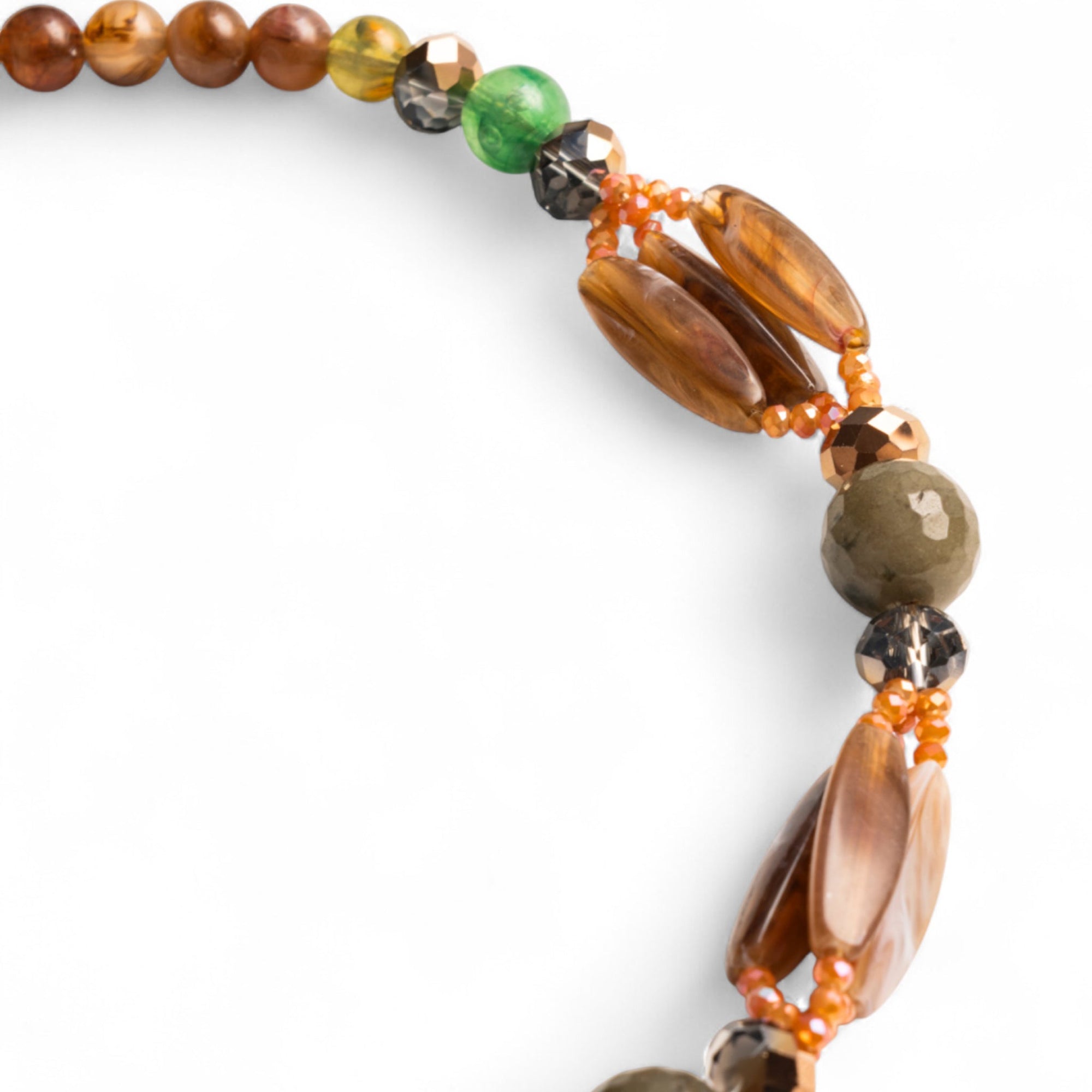 Collana girocollo con pietre in acrilico tono marrone - Mya Accessories