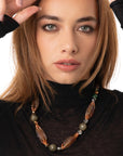 Collana girocollo con pietre in acrilico tono marrone - Mya Accessories