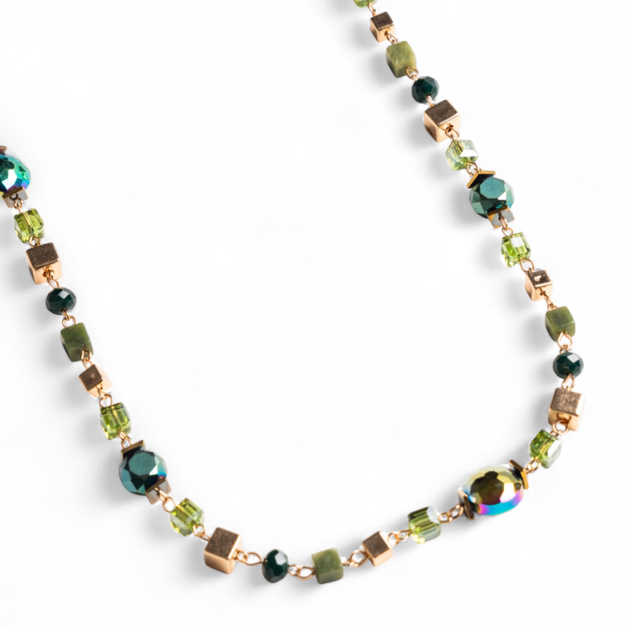 Collana lunga con pietre in vetro verdi - Mya Accessories