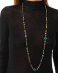 Collana lunga con pietre in vetro verdi - Mya Accessories