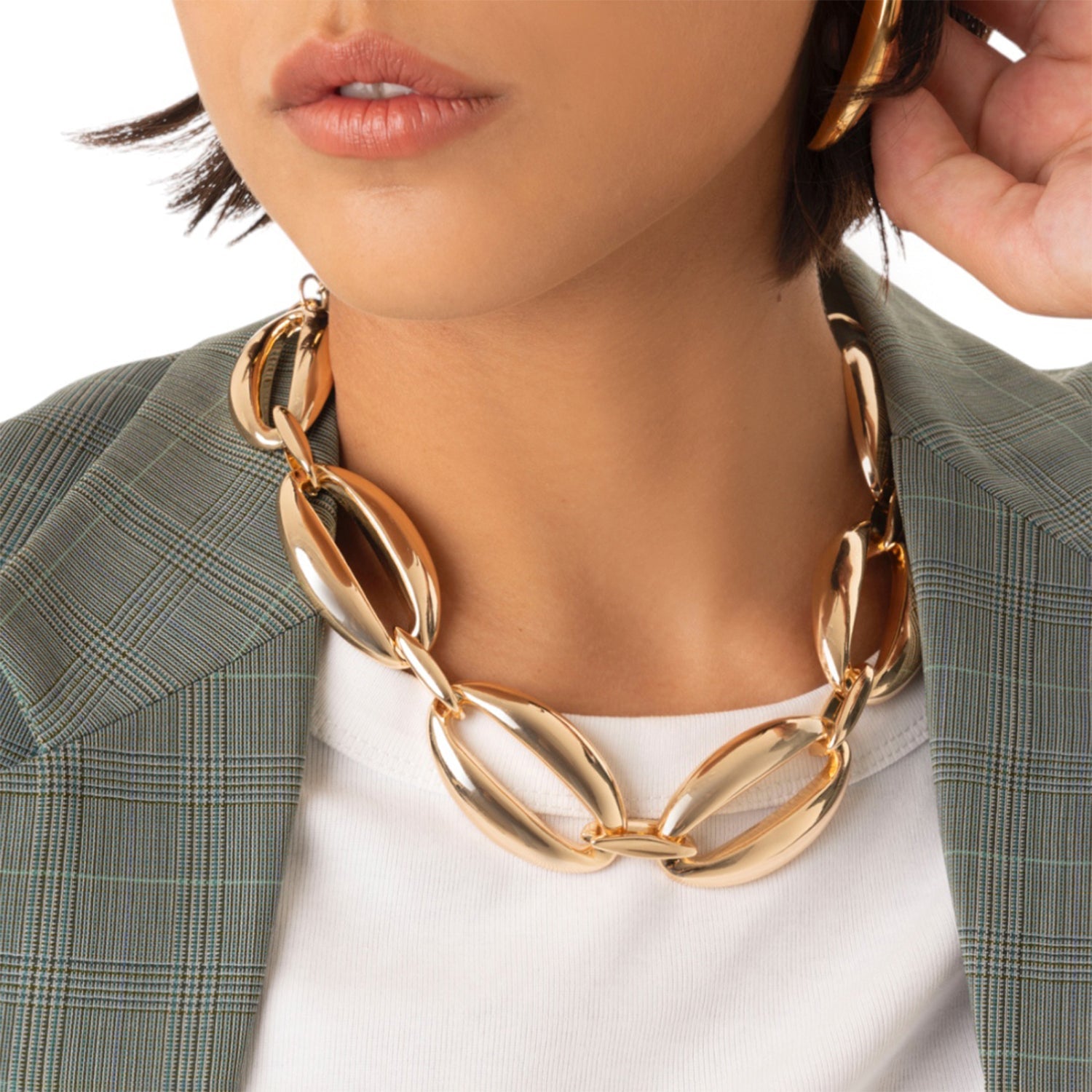 Collana girocollo a maglie ovali in metallo - Mya Accessories
