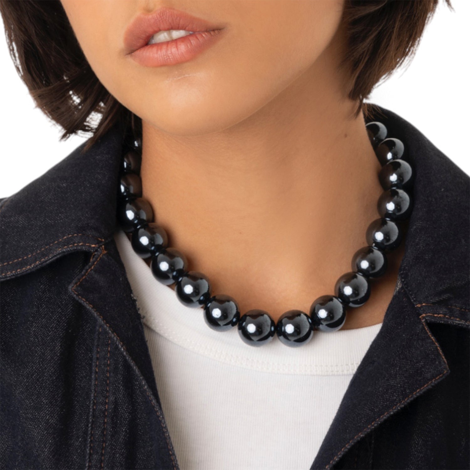 Collana girocollo con sfere tono blu lucide - Mya Accessories