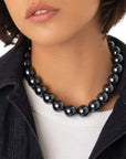 Collana girocollo con sfere tono blu lucide - Mya Accessories