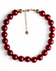 Collana girocollo con sfere tono bordeaux - Mya Accessories