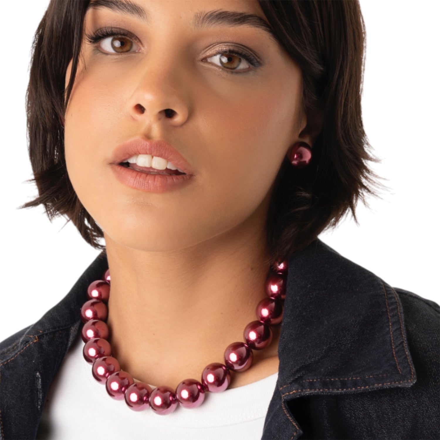 Collana girocollo con sfere tono viola - Mya Accessories
