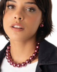 Collana girocollo con sfere tono viola - Mya Accessories