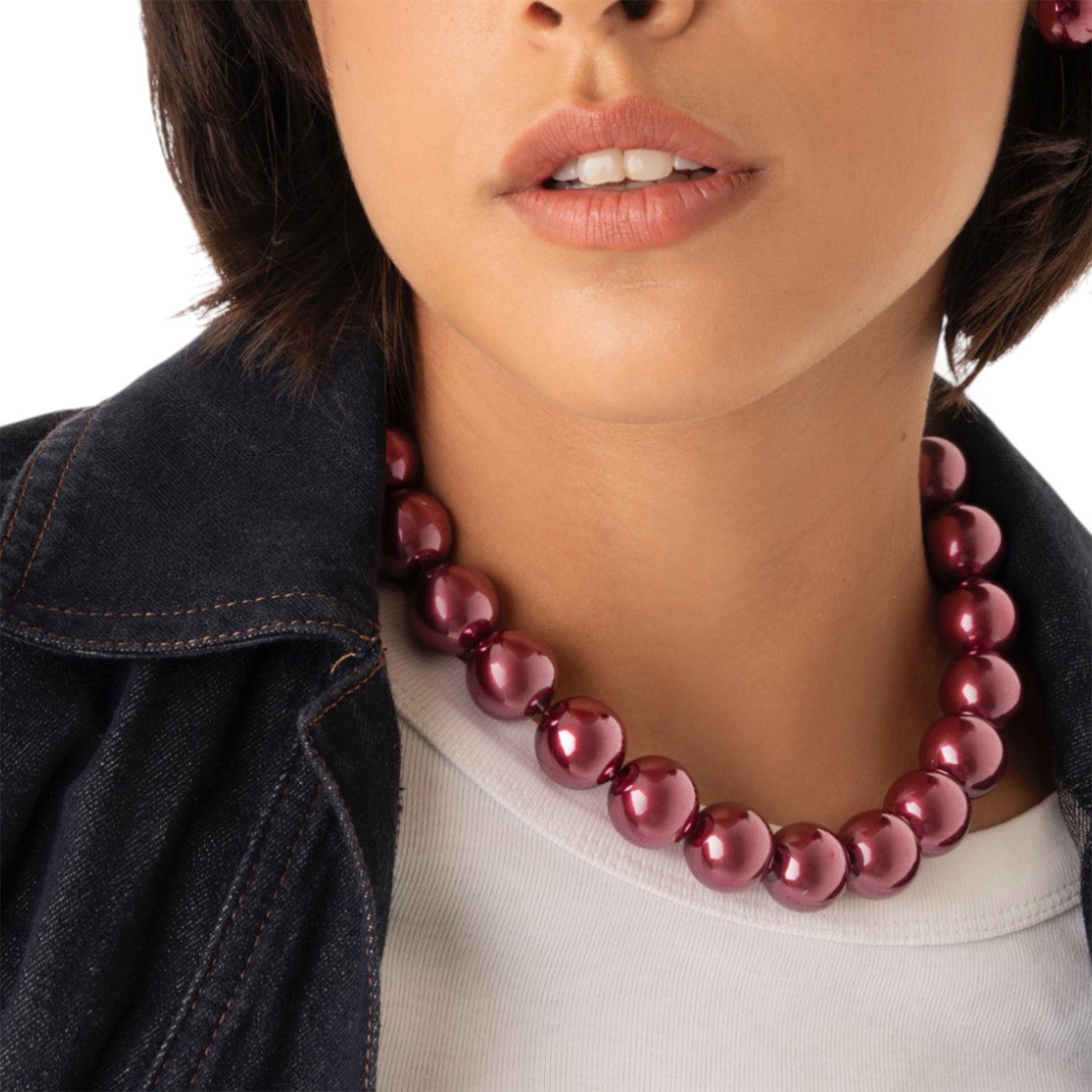 Collana girocollo con sfere tono viola - Mya Accessories