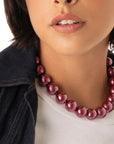 Collana girocollo con sfere tono viola - Mya Accessories