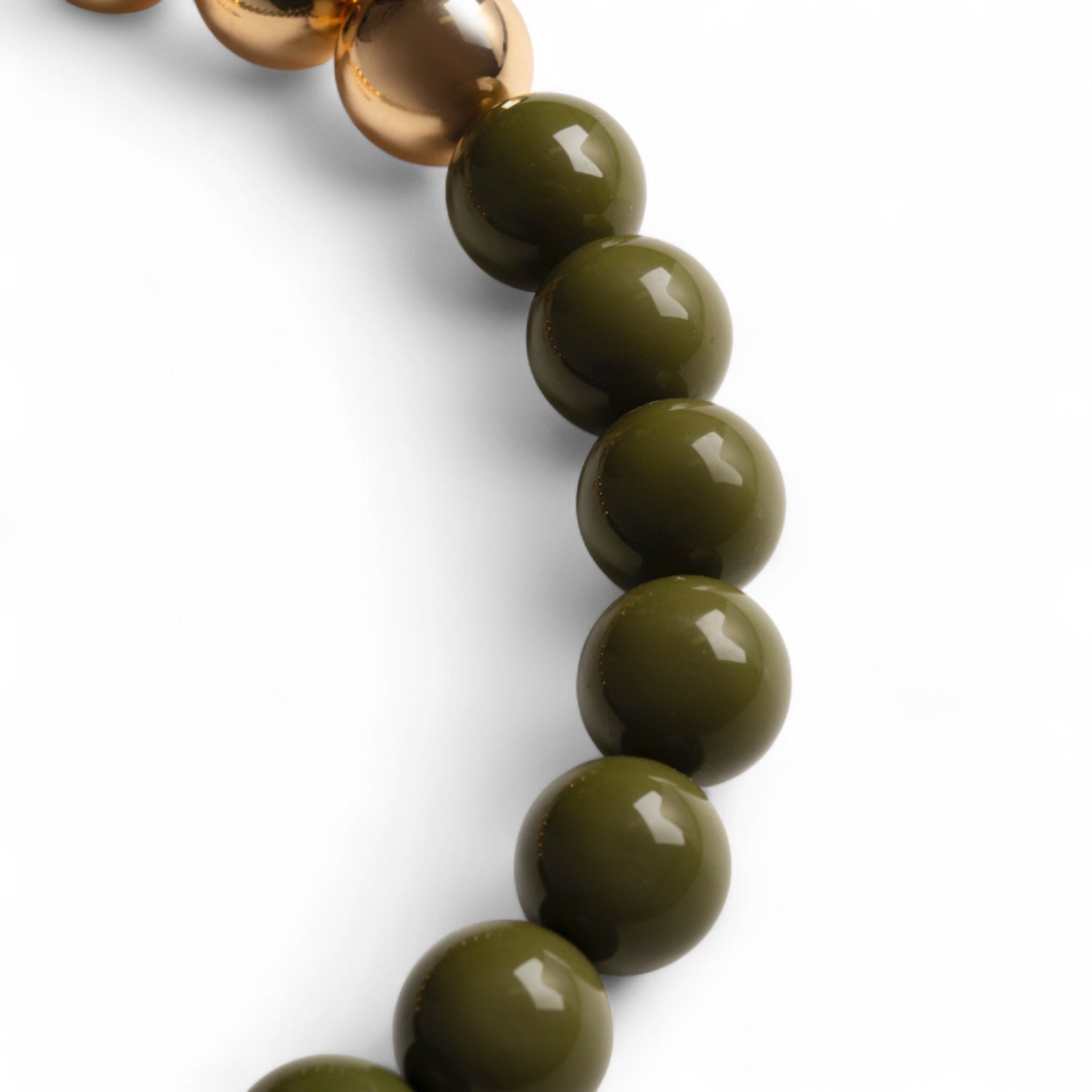 Collana girocollo con sfere di colore verde ed oro - Mya Accessories
