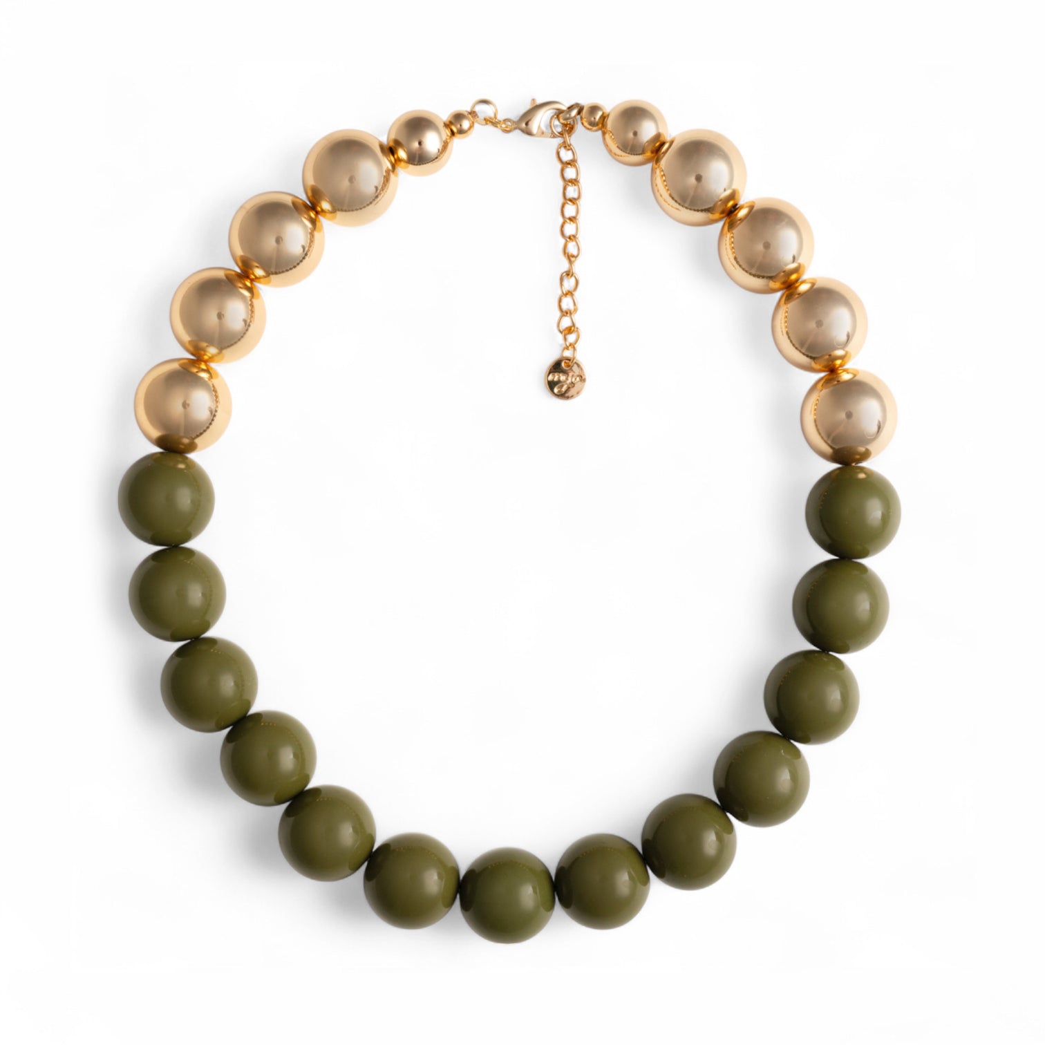 Collana girocollo con sfere di colore verde ed oro - Mya Accessories