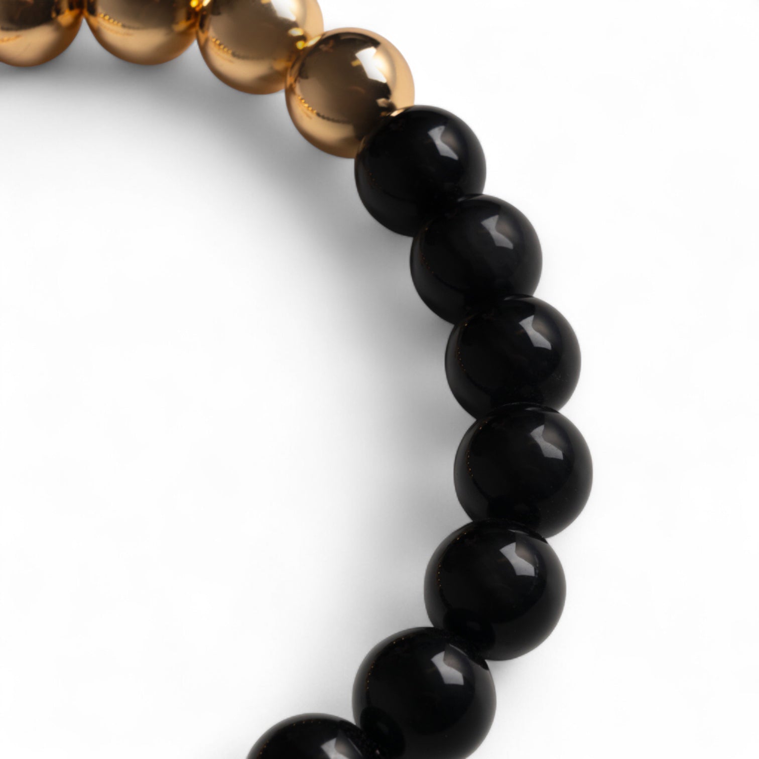 Collana girocollo con sfere di colore nere ed oro - Mya Accessories