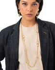 Collana lunga in metallo con inserti a forma di goccia - Mya Accessories