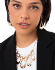 Collana con catena sottile pendente in metallo martellato - Mya Accessories