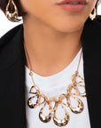 Collana con catena sottile pendente in metallo martellato - Mya Accessories