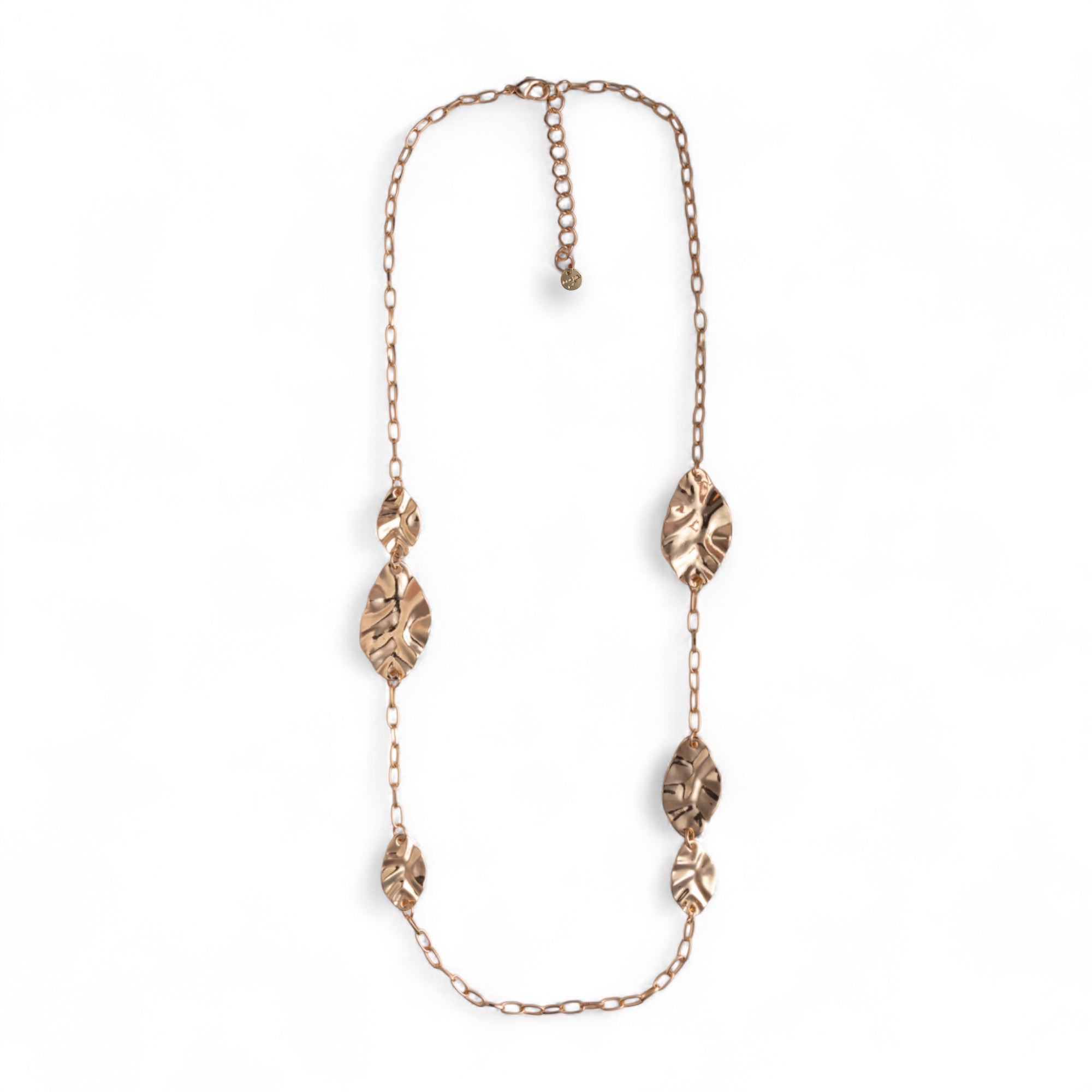 Collana lunga a catena sottile con inserti foglie in metallo - Mya Accessories