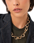 Collana girocollo con cerchi martellati in metallo - Mya Accessories