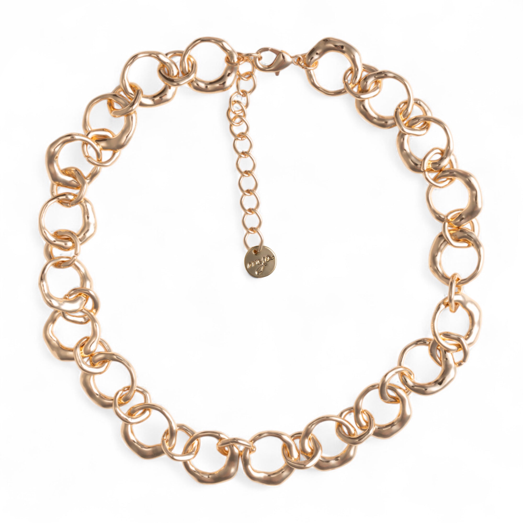Collana girocollo con cerchi martellati in metallo - Mya Accessories