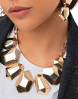 Collana girocollo a catena in metallo con inserti esagonali - Mya Accessories