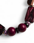 Collana girocollo con pietre in acrilico tono viola - Mya Accessories