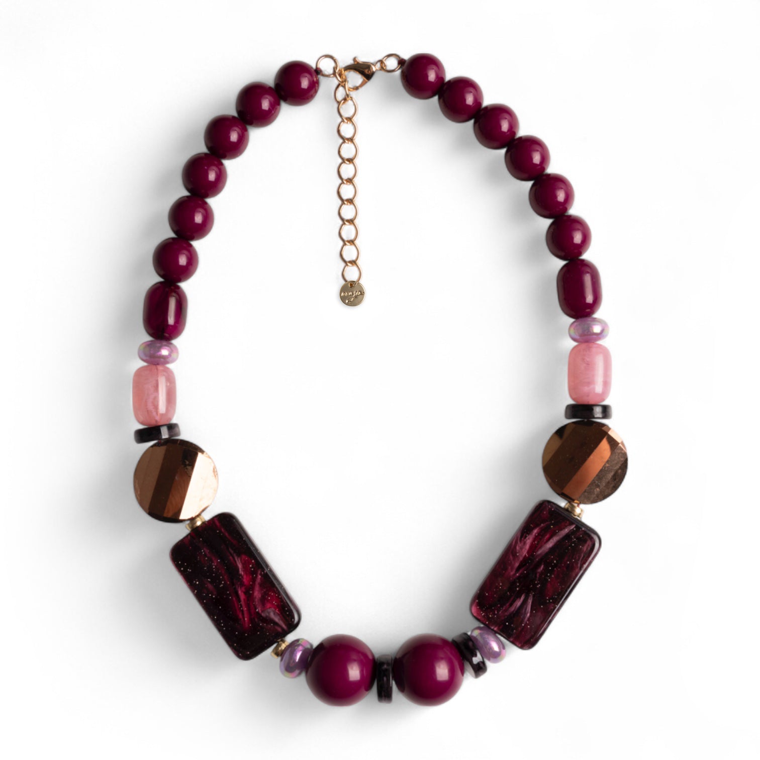 Collana girocollo con pietre in acrilico tono viola - Mya Accessories