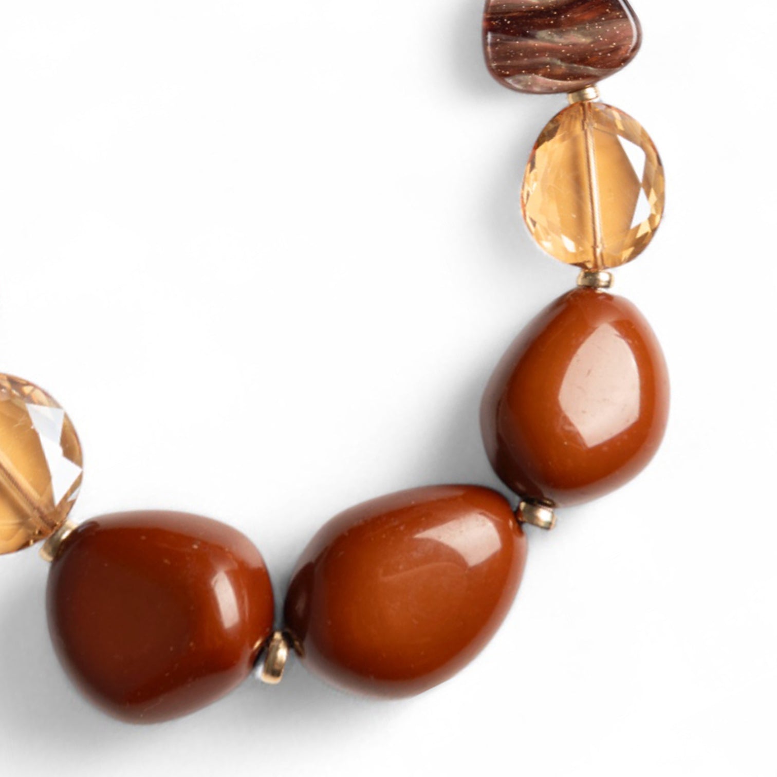 Collana girocollo con pietre in acrilico tono marrone - Mya Accessories