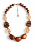 Collana girocollo con pietre in acrilico tono marrone - Mya Accessories