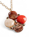 Collana lunga a catena con pendente a forma di fiore in acrilico e resina tono beige - Mya Accessories