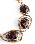 Collana girocollo a catena con inserti in acrilico tono marrone marmorizzato - Mya Accessories