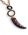 Collana a catena in metallo con pendente a forma di corno in acrilico viola - Mya Accessories