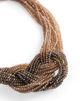 Collana girocollo multifilo di microcristalli con nodo tono beige e grigio - Mya Accessories