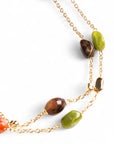 Collana multifilo a catena con pietre in acrilico multi verde - Mya Accessories