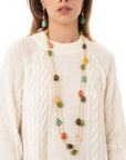 Collana multifilo a catena con pietre in acrilico multi verde - Mya Accessories