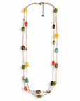 Collana multifilo a catena con pietre in acrilico multi verde - Mya Accessories