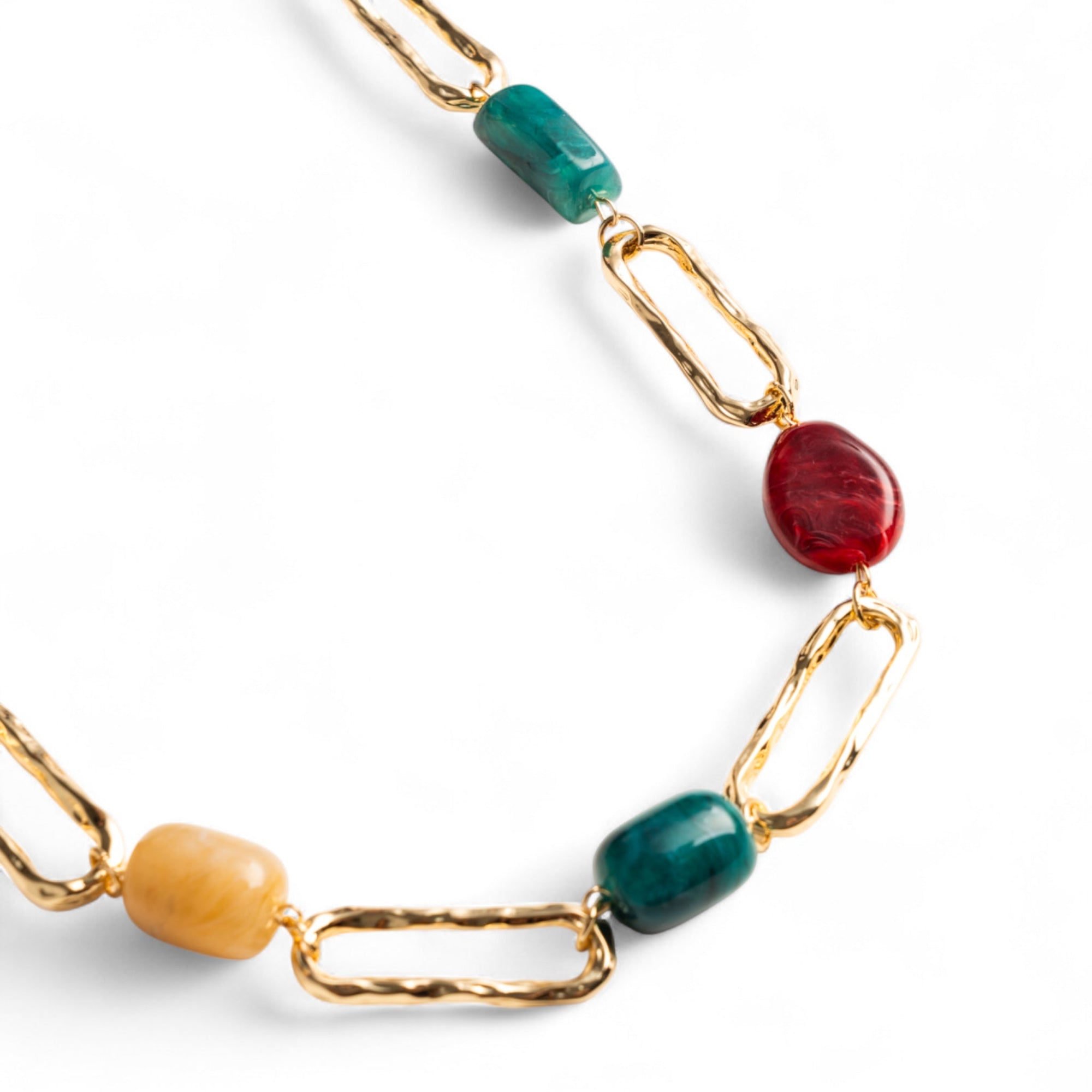 Collana lunga a catena con inserti in acrilico multi - Mya Accessories