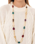 Collana lunga a catena con inserti in acrilico multi - Mya Accessories